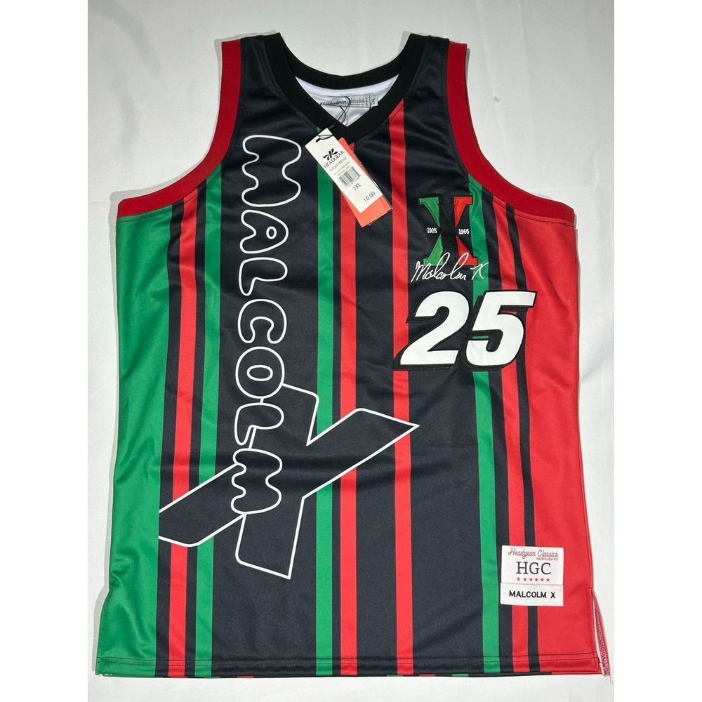 Malcom X Red/Green Basketball Jersey Headgear Classics Size XXL MSRP $110